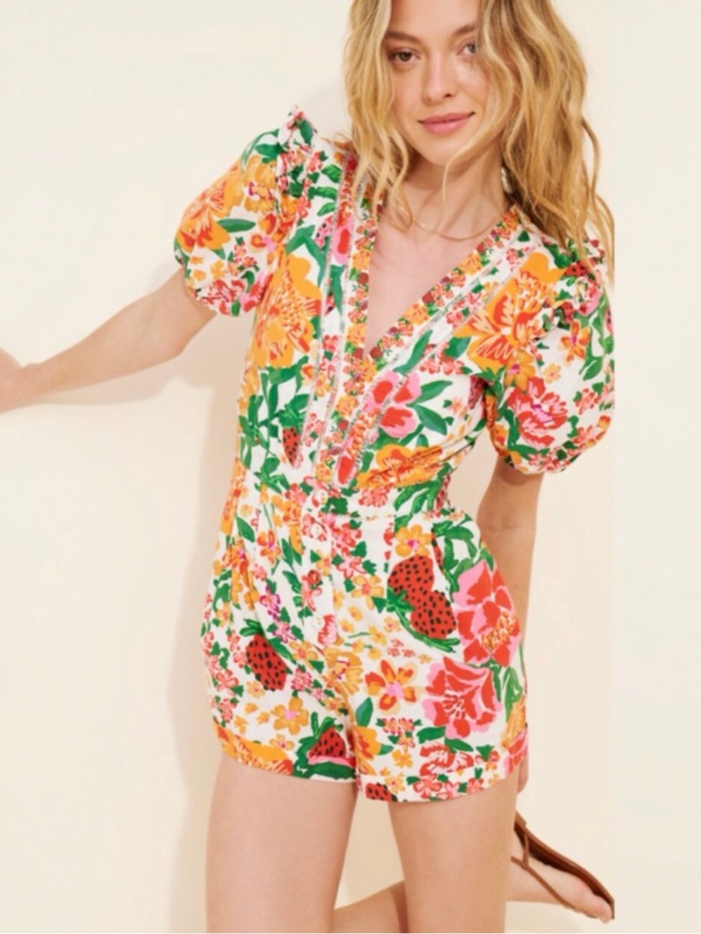 Farm Rio Dehlia floral pink dress medium